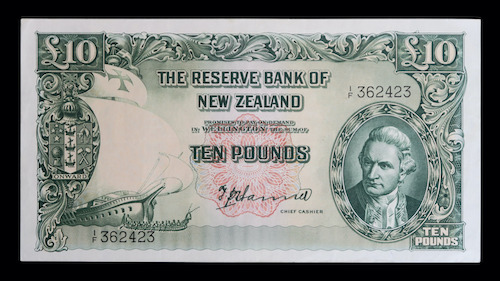 Ten pounds hanna signature paper nz note