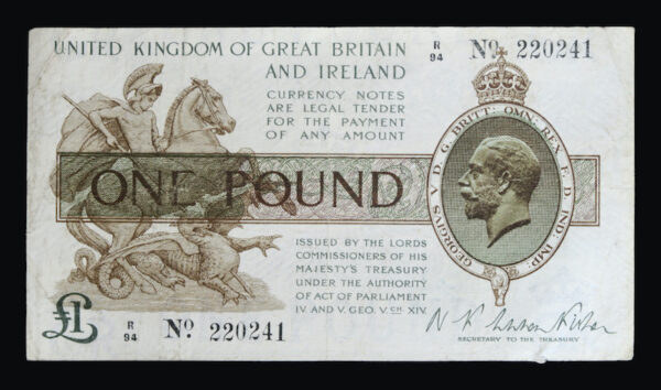 British pound note 1922 to 1923