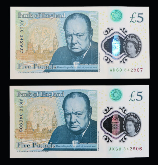 Bank of england 5 pounds 2015 Churchill