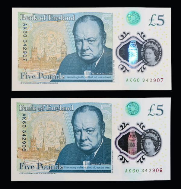 Bank of england 5 pounds 2015 Churchill
