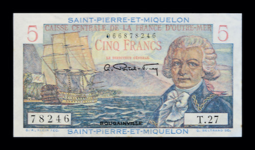 Saint pierre and miquelon 5 francs Bougainville