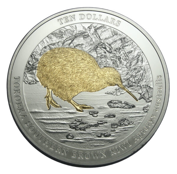 Tokoeka kiwi large five ounce coin 2023