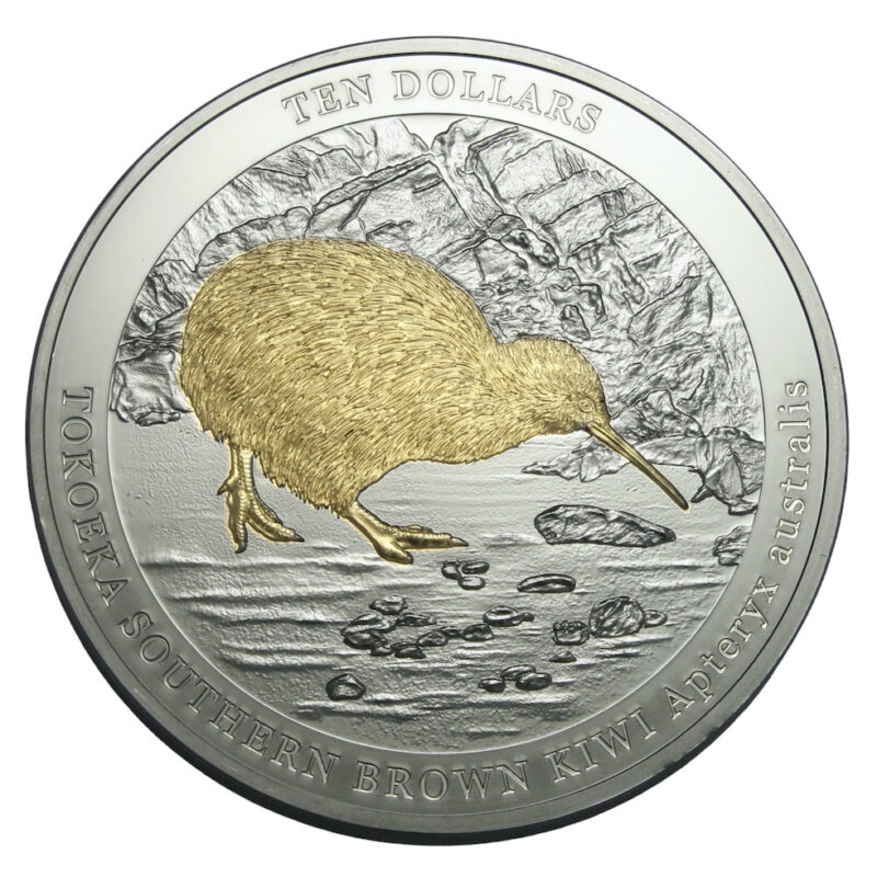 Tokoeka kiwi large five ounce coin 2023