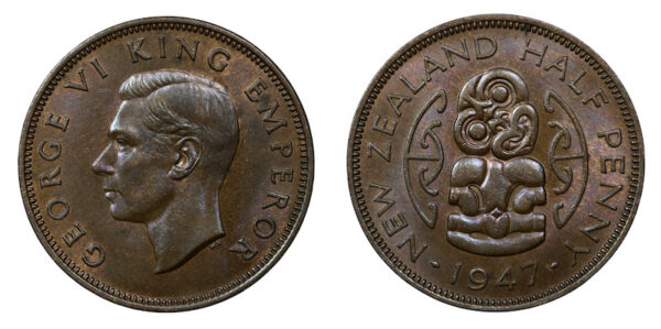New zealand halfpenny 1947