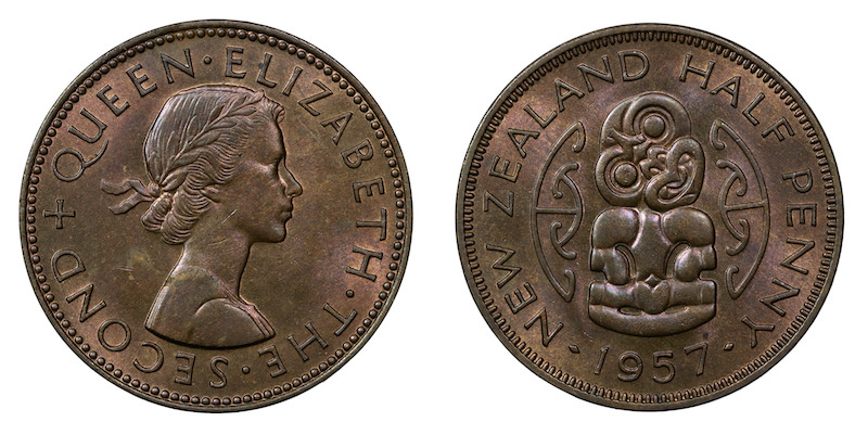 New zealand halfpenny 1957