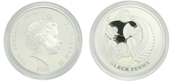 Pure silver proof coin womens rugby nz