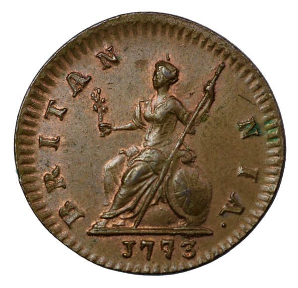 Quality farthing 1773 some red mint
