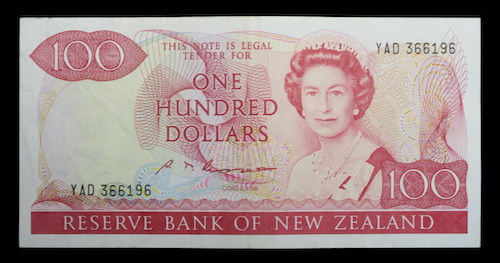 New zealand one hundred dollars 1989