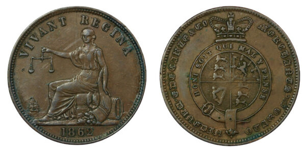 De carle dunedin penny token 1862