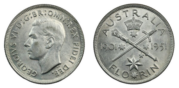 Australia federation florin 1951