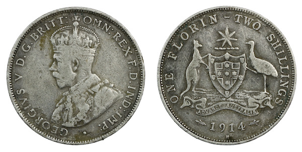 Australia florin 1914H