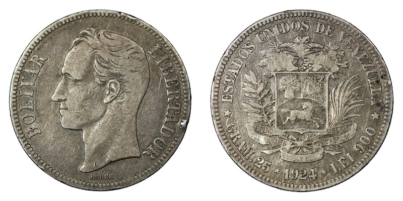 Venezuela 5 bolivars 1924