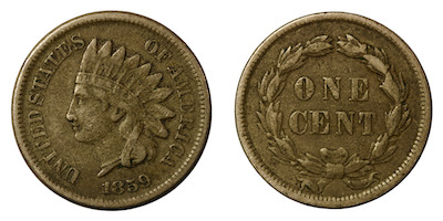 1859 indian cent