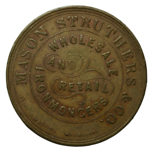 Colonial ironmongers penny token christchurch