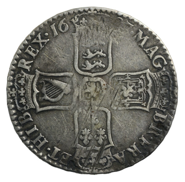 1697 half crown coin nono edge