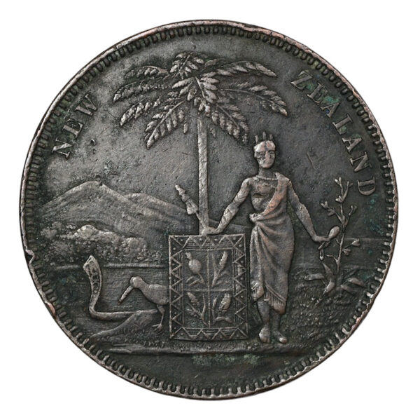 Maori facial moko penny token 1881 milner and thompson
