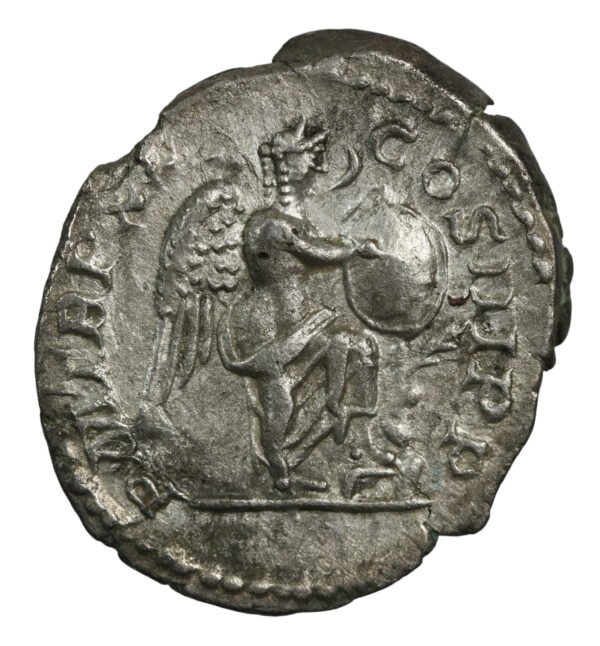 Roman denarius victory reverse rome 207 ad