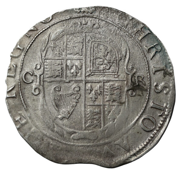 Charles first garnished shield with cr shilling
