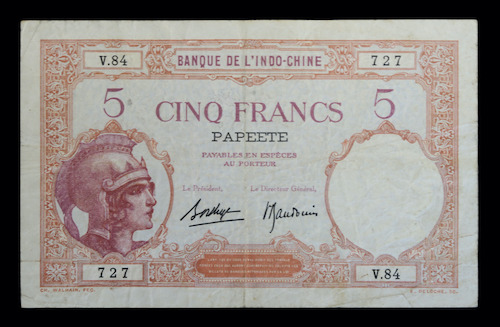 Tahiti 5 francs papeete