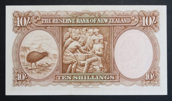 New zealand ten shillings note 9b prefix