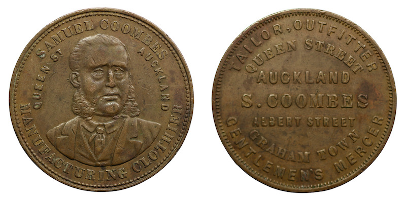 Auckland trademens token 19th century samuel coombes