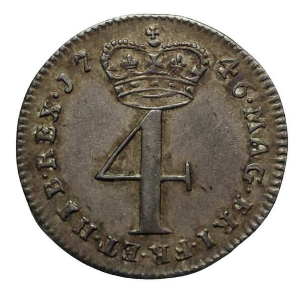 Nice quality fourpence coin dated 1746