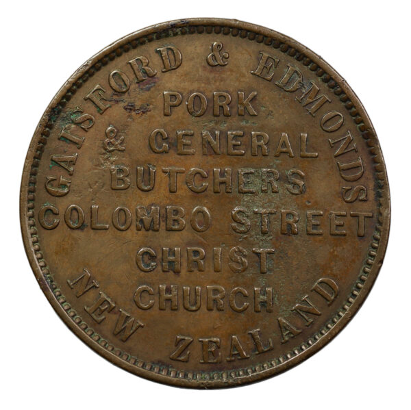 Christchurch butcher gaisford and edmonds token 1875