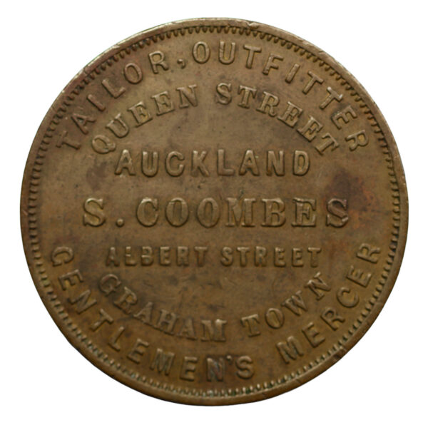 New zealand 19th century samuel coombes token