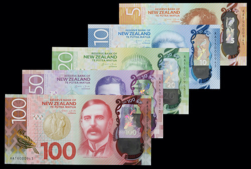 New zealand new design banknote set 2016
