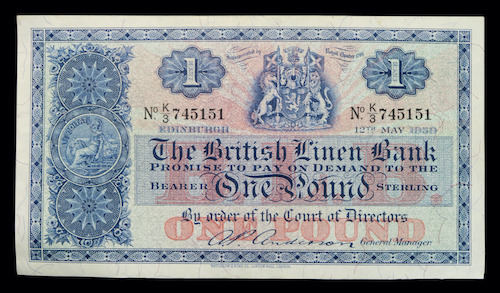 British linen bank pound 1959