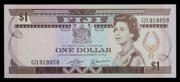 Fiji one dollar note 1980