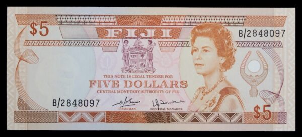 Fiji five dollars 1980