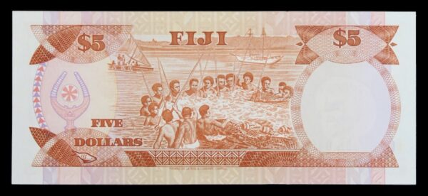 Fijian islands paper banknote 1980 5 dollars