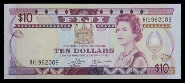 Commonwealth fiji ten dollar note 1980