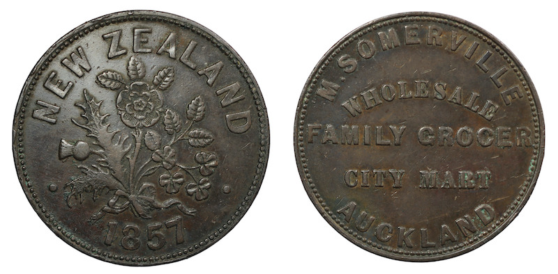 M somerville penny token 1857