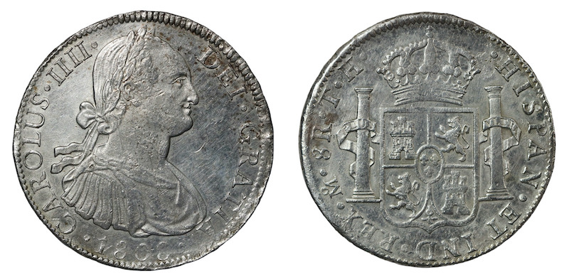 Charles fourth spanish trade 8 reales from mexico
