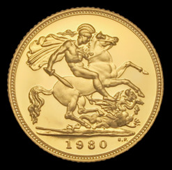 Saint george and the dragon gold coin 1980
