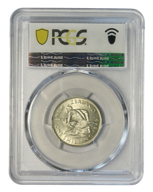 1946 high grade shilling graded by pcgs ms 63