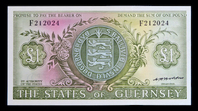 British commonwealth banknotes guernsey pound 1969 to 1975