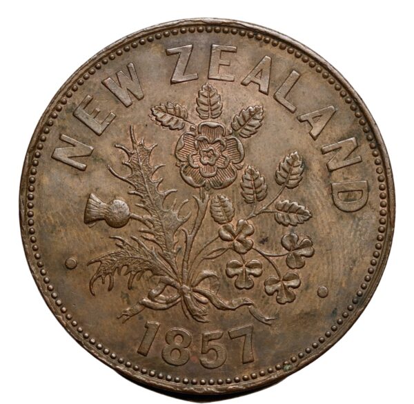 Auckland grocer m somerville penny token 1857