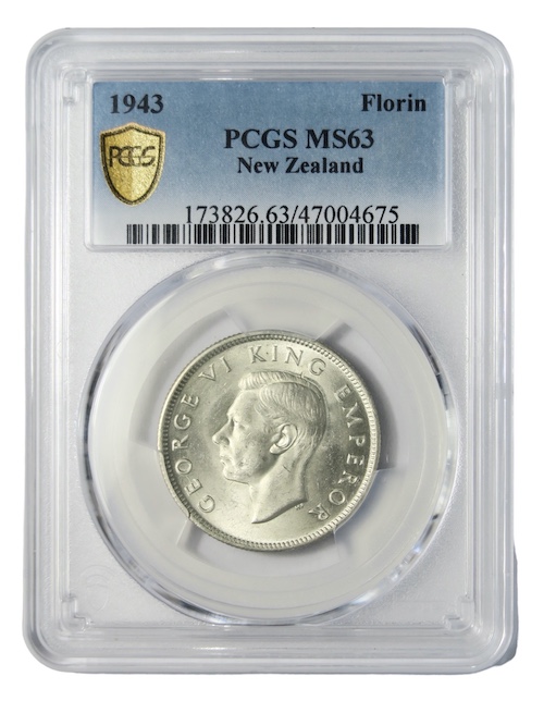 Bright florin 1943 pcgs ms63