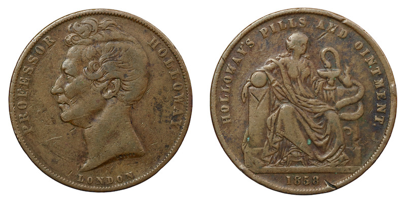 Professor holoway penny token 1858