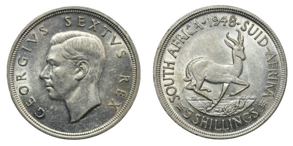 1948 south african five shillings