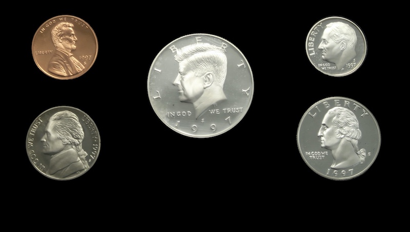 U s mint premier proof coin set 1997