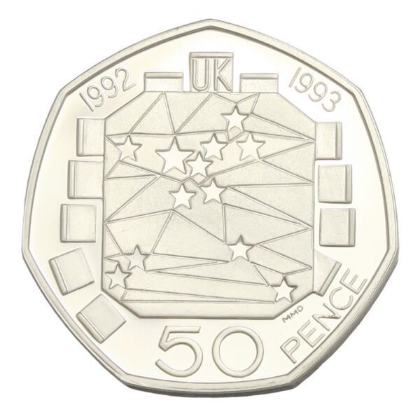 Fifty pence european preidency coin