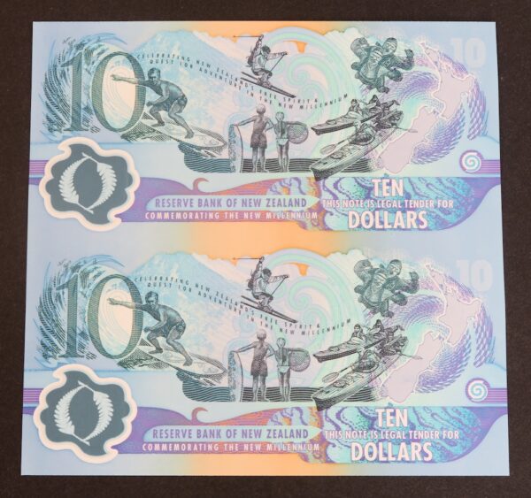 Uncut banknote pairs year 2000