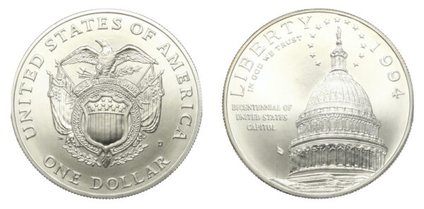 Capital bicentennial silver dollar 1994
