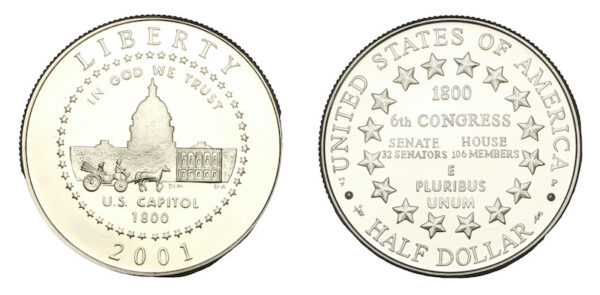 U s capitol visitor center half dollar 2001