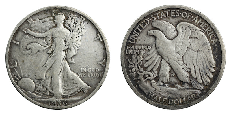 Liberty walking half dollar 1936s