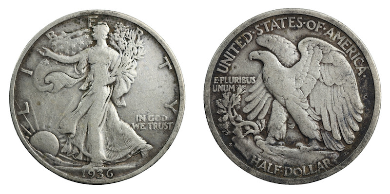 Liberty walking half dollar 1936s